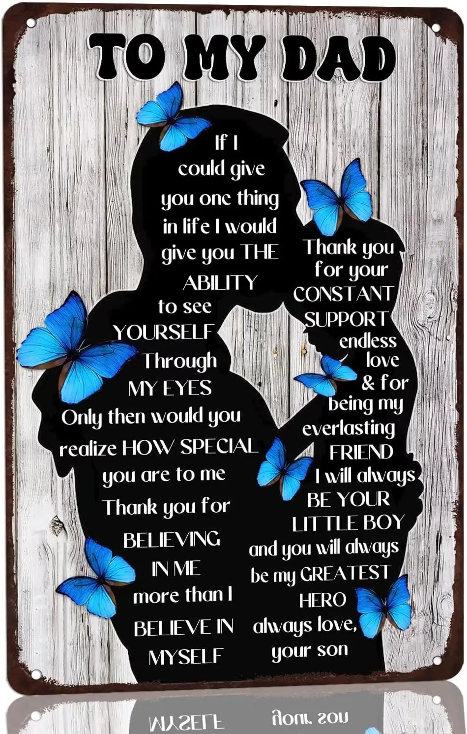 Knt Fther's Dy My Dd Metl Tn Sgn Brthdy Gft Для Gfts From Son f Could Gve You One Thng n Lfe Vntge Домашняя комната Wll De