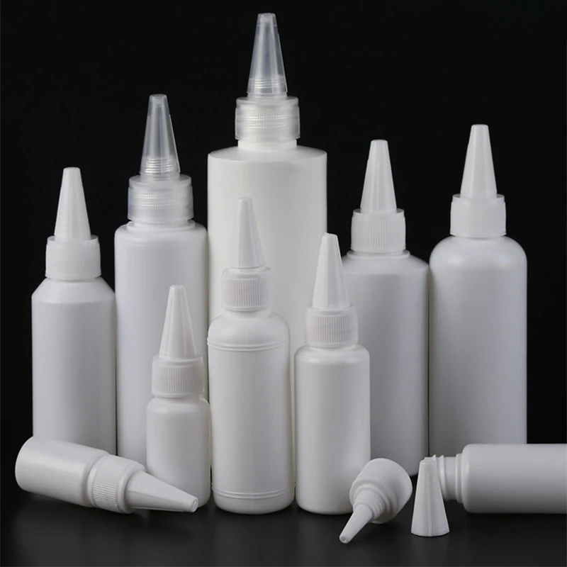 

50Pcs 10ml 30ml 50ml 100ml Empty Squeeze Glue Drop Bottles Plastic Dispensing Applicator Bottle White Lotion Paint Ink Container