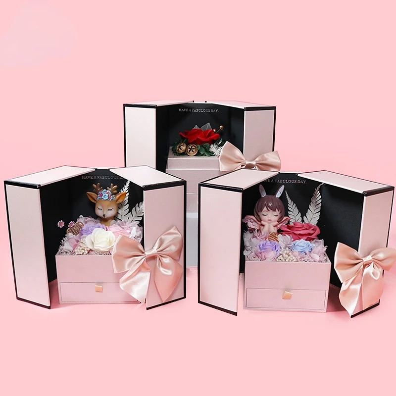 New Fashion Jewelry Display Boxes for Couple Anniversary Mother Day Accessories Necklace Earrings Storage Case for Girlfriend