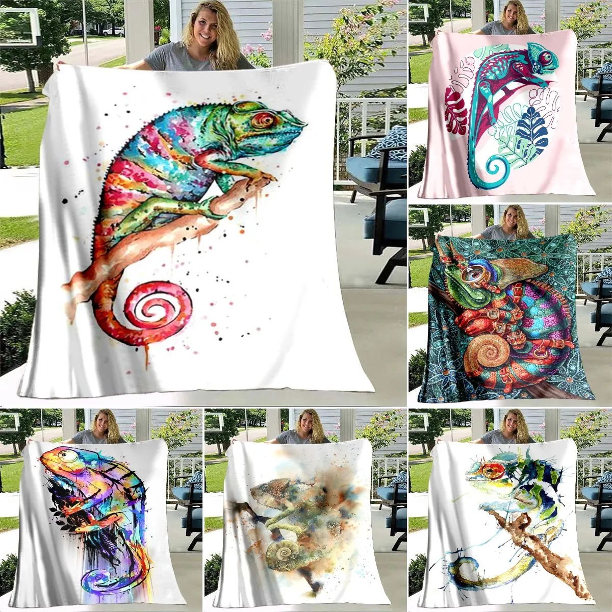 

Lizard Wild Animal Throw Blanket Lightweight Comfortable Super Soft Warm Blanket for Bed Couch Sofa Blanket King Queen Full Size