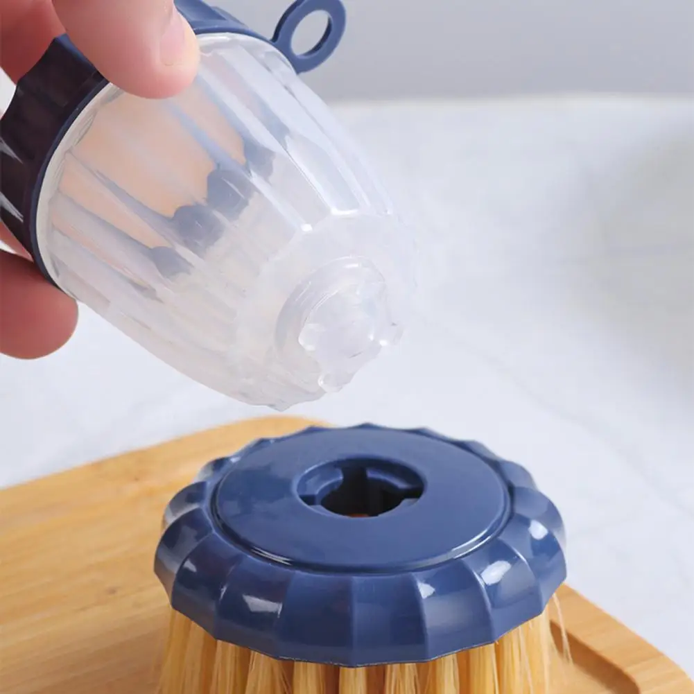 

Practical Pot Brush Multi-functional Dish Cleaning Brush Comfortable Grip Press-on Add Liquid Dish Brush Labor-saving