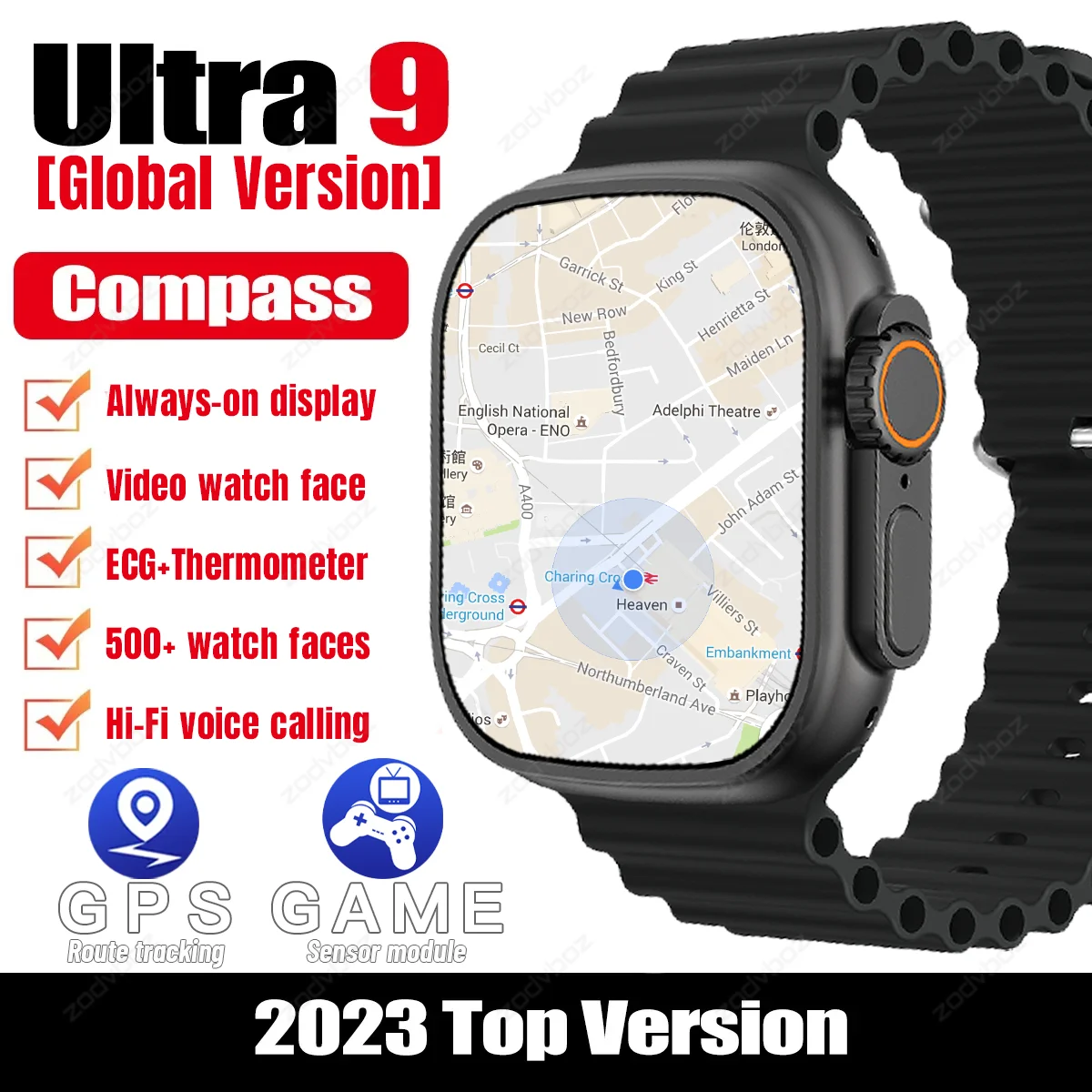 2023 New GPS Smart Watch Men PK HK8 PRO MAX Voice Call Sport