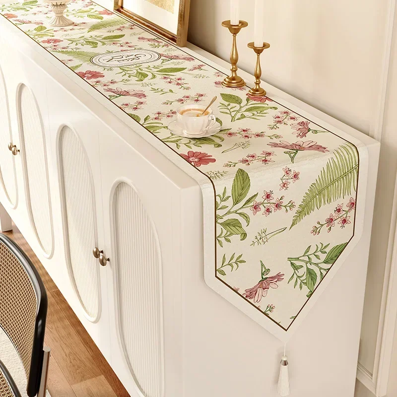 Роскошная жаккардовая скатерть с кисточками 30x180 см для стола длинными полосками