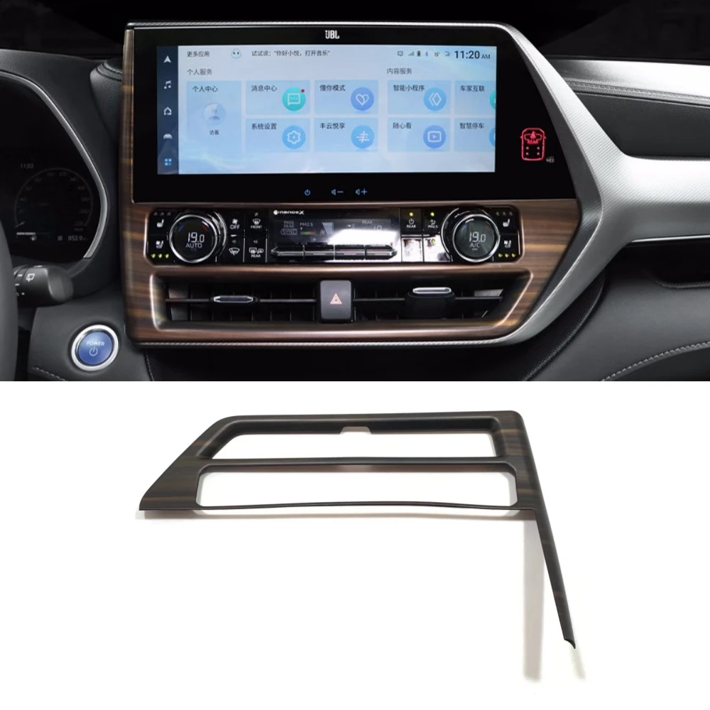 

ABS пластик, автомобильный центр, розетка кондиционера, вентиляционный переключатель переменного тока, декоративная накладка для Toyota Highlander XU70 2020-2023, аксессуары