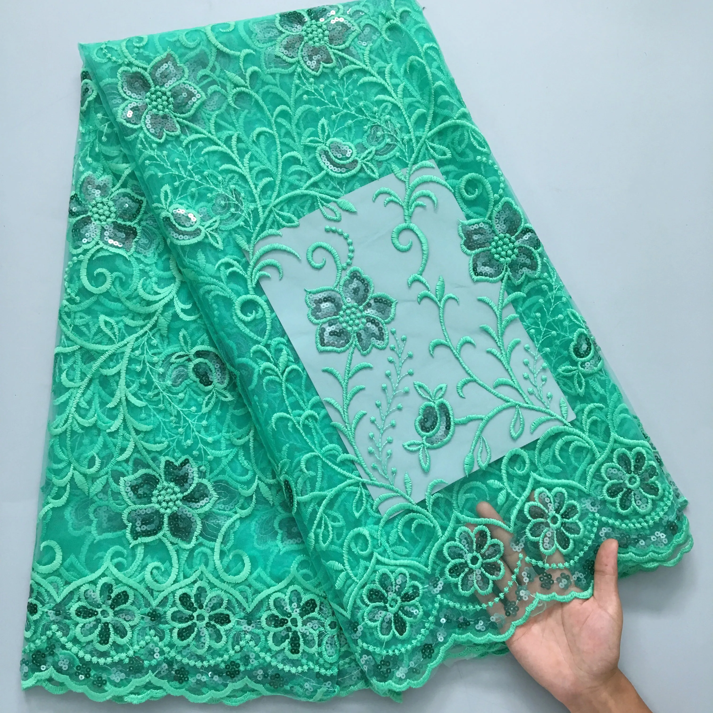 Кружевная африканская сетчатая Женская кружевная ткань SJD высокого качества 2024