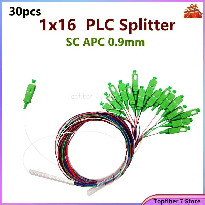 1X16 SC APC PLC сплиттер SM одномодовый 0,9 мм ПВХ G657A 1 м FTTH 1*16 стальная трубка оптоволоконный сплиттер Бесплатная доставка