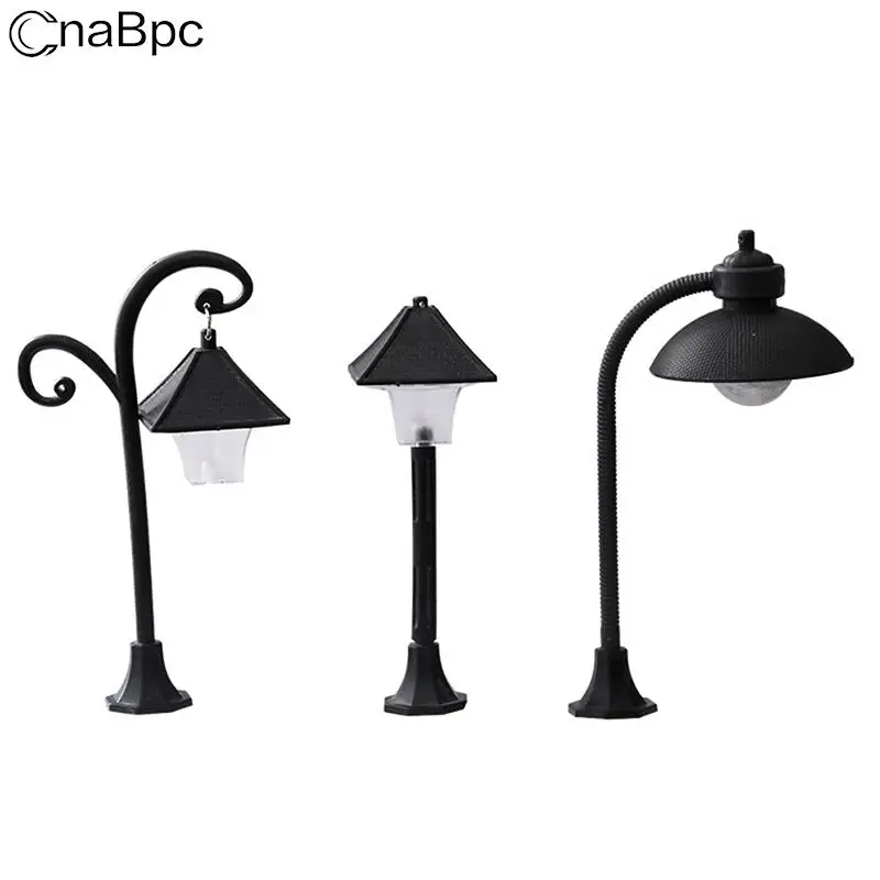 

3 вида стилей миниатюсветильник ный уличный фонарь для кукольного домика, модель, Двухцветный черный уличный фонарь, аксессуары для кукольн...