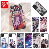 phone case for iphone 13 11 12 pro max mini xr xs se x 8 7 6 plus re zero ram rem in another world shockproof bumper black cover