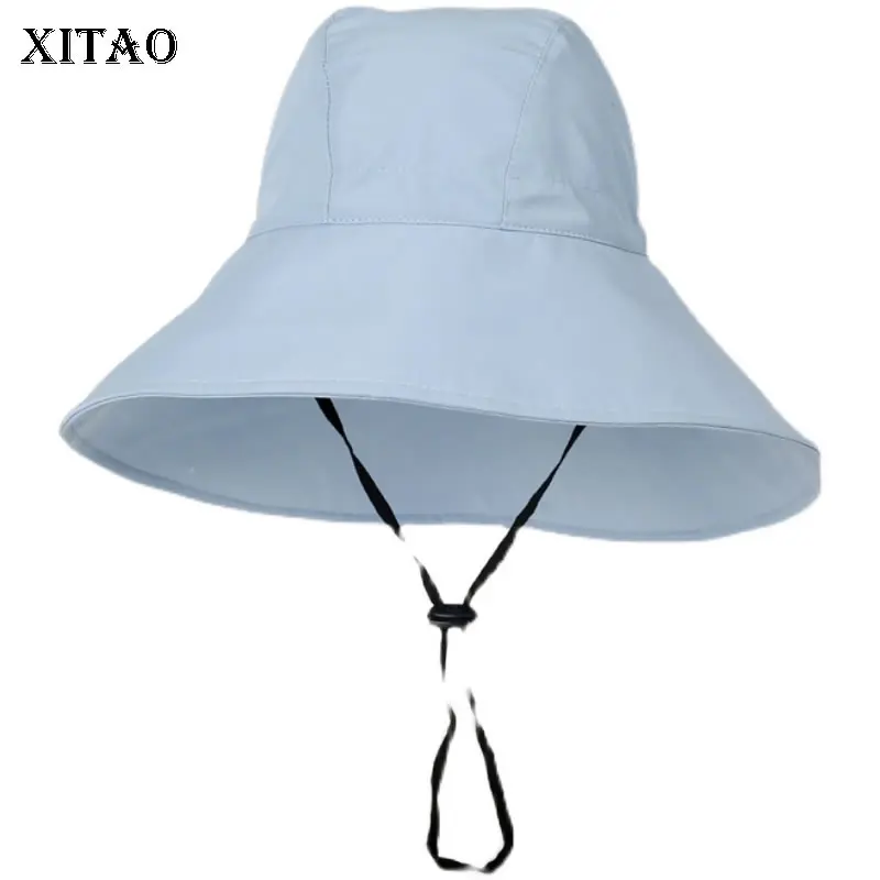 

XITAO, одноцветные повязки, солнцезащитные шляпы, повседневные, модные, широкие, узкие карнизы от солнца, дождя, шляпа, простая, рыбацкая шляпа ...
