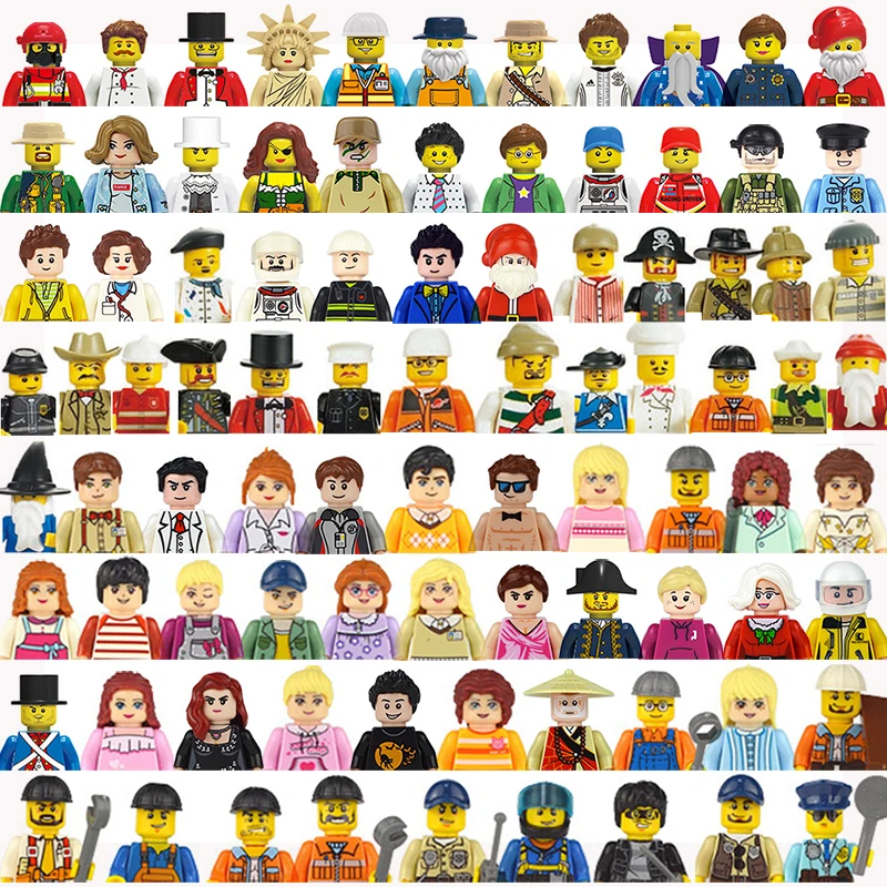 

City Building Blocks Set Mini Action Figures Anime Characters Fireman Worker Doctor Boys Girls Military Bricks Kids Classic Toys