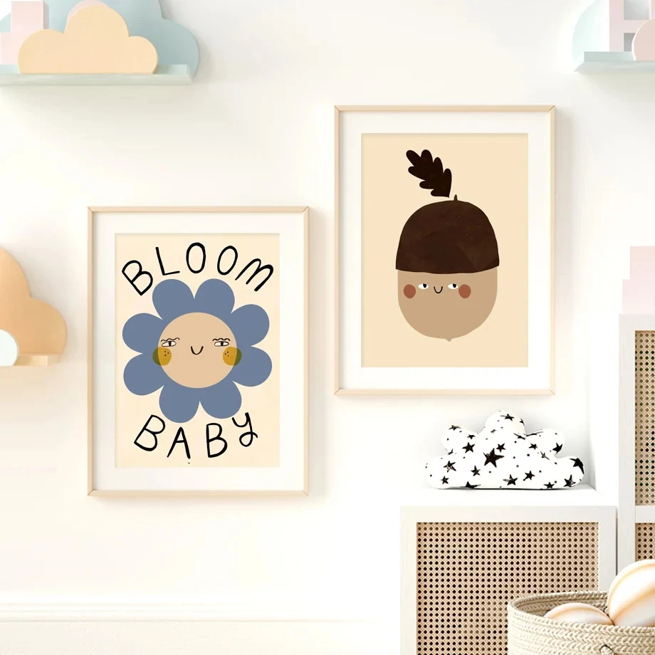 Винтажный постер с изображением кота вишни мороженого яблока солнца Луны