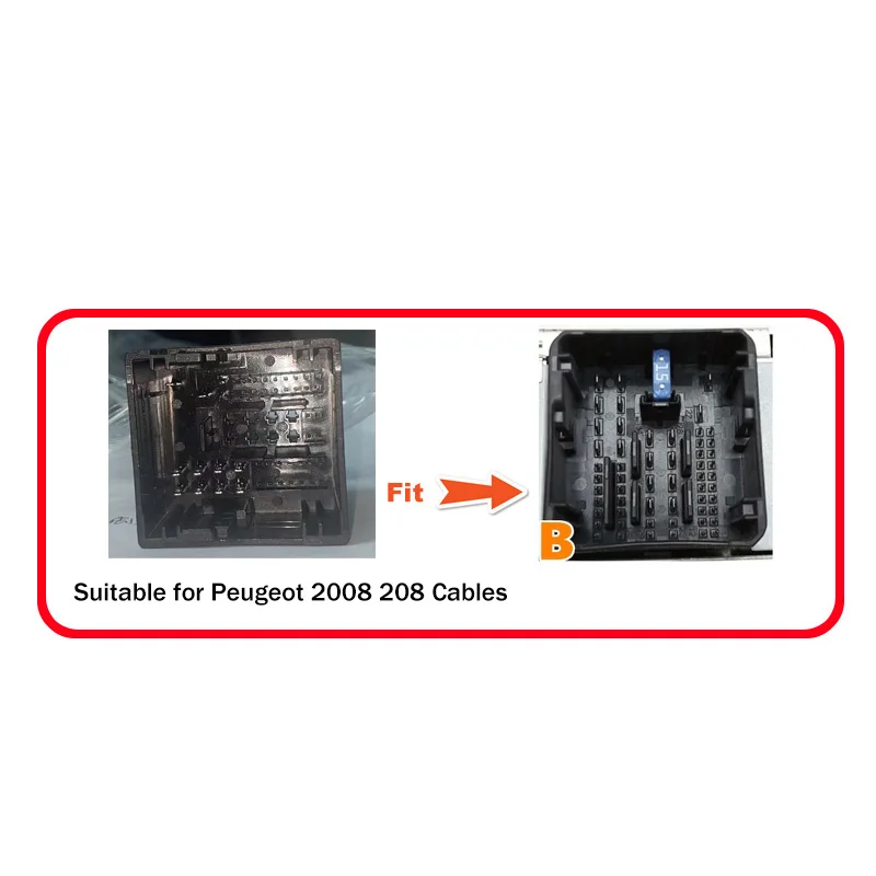 Кабель подходит для интерфейса модели Peugeot 208 2008 2012-2018 B