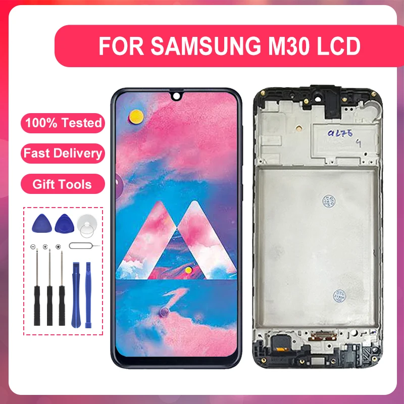 Жк-дисплей с сенсорной панелью и дигитайзером в сборе для Samsung Galaxy M30 M305, OLED-дисплей 6,4 дюйма, M305F M305FN M305G, 1 шт.