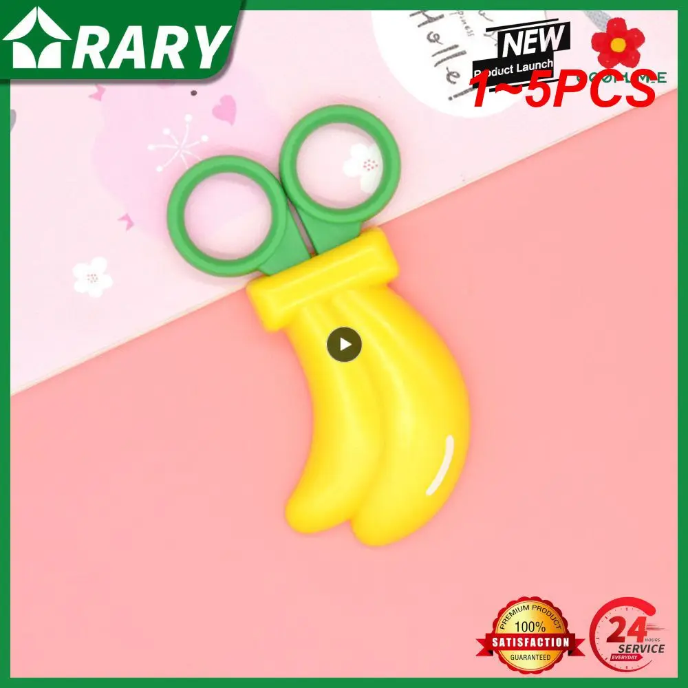 

1~5PCS Mini Children Fruit Scissor With Magnetic Sticker Fridge Magnet Carrot Strawberry Grape Banana Cute Small Safe Scissor