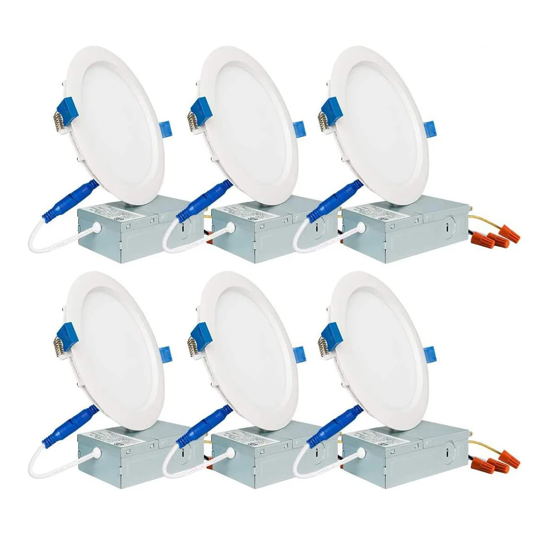 

6 шт., ультратонкий потолочный светильник с регулируемой яркостью, 13 Вт, 6 дюймов