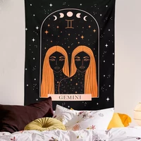new tarot constellation tapestry wall hanging moon phase tapestry divination beach mat sun moon constellations black wall decor