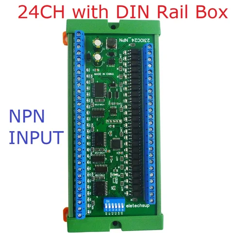 8-48ch rs485 npn pnp input output port remote control switch plc io expansion board din35 modbus rtu module dc 12v 24vWith shell