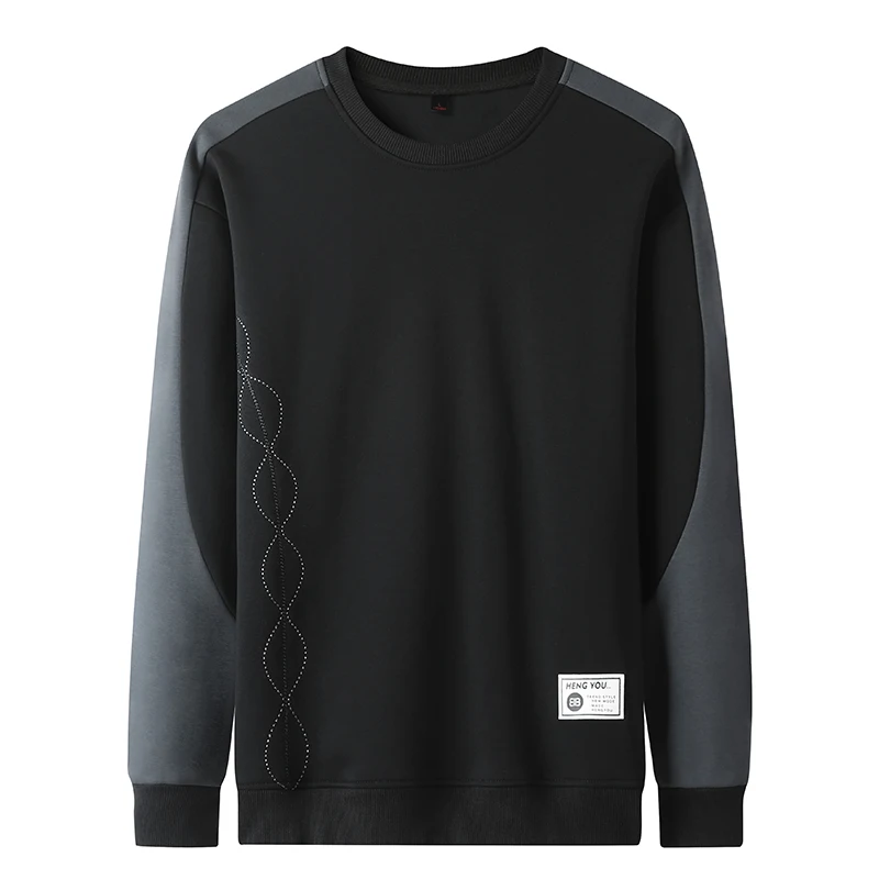 

2023 сплошной цвет черный белый Лоскутная Толстовка мужские толстовки Весна Осень Толстовка Повседневная Уличная одежда