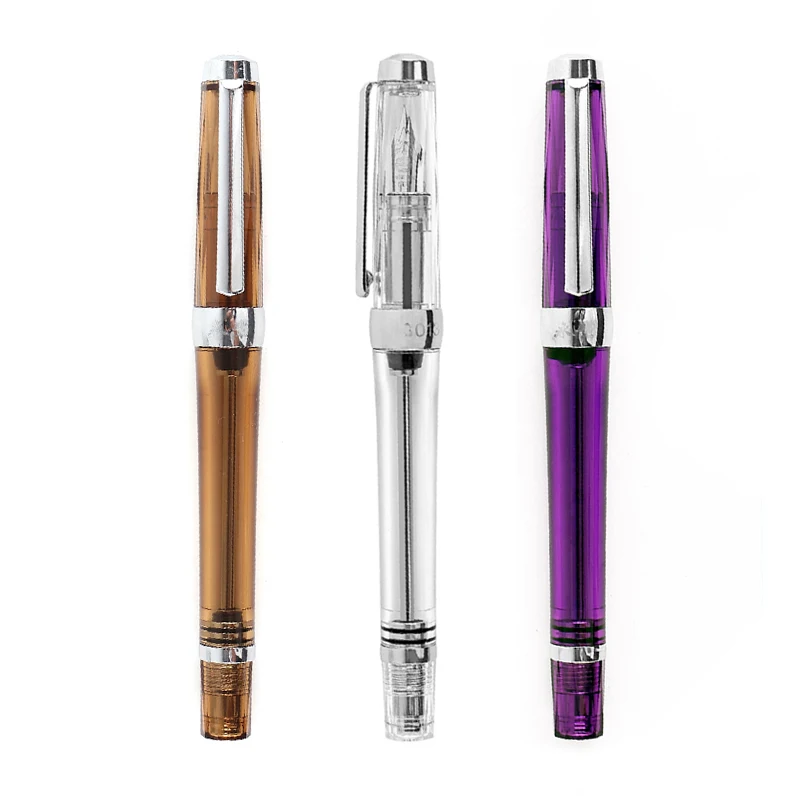 

Office Vacuum Fountain Pen Resin Translucent Vaccum Filling Fountain Pen EF / F /Ink Pen Office Learn Fountain Accessories Tool