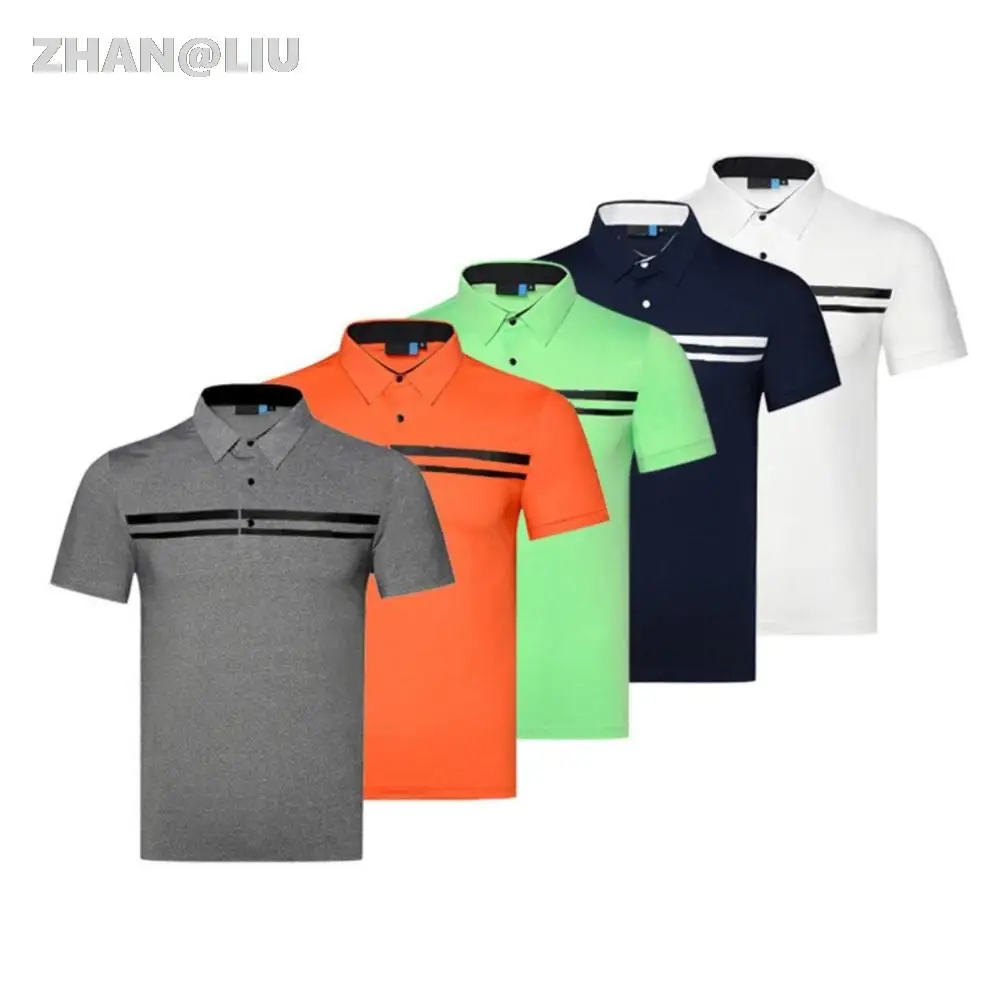 

Summer Golf T-Shirt For Men Breathable Quick-Drying Sports High-Quality Loose Elastic POLO Shirt Moisture-Wicking Short-Sleeves