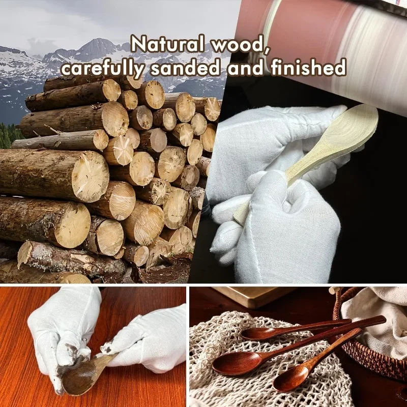 1/20 шт. кухонные деревянные ложки для супа с длинной ручкой перемешивания кофе