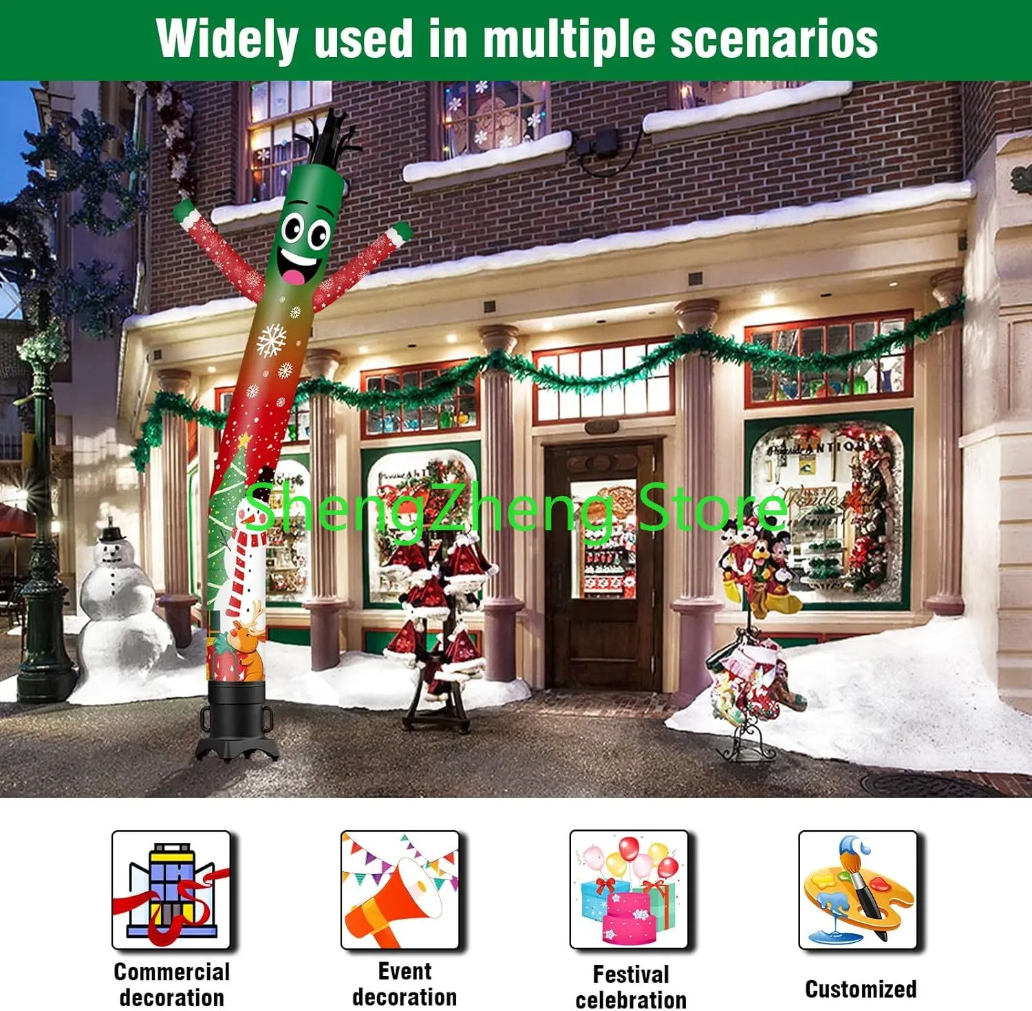 1 шт. 20 футов высокий снежинка/снеговик надувная трубка мужской дурацкий