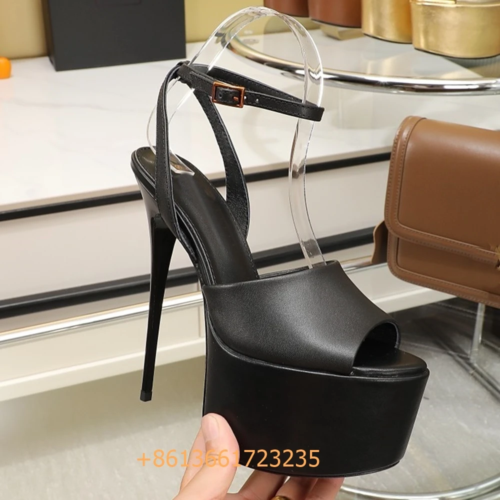 2025 женские босоножки на очень высоком каблуке из лакированной кожи с открытым