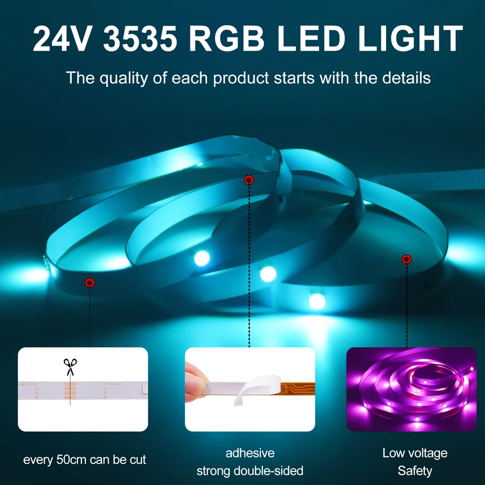 5 м 10 15 20 RGB 3535 DC24V светодиодные ленты 24/44 клавиши дистанционное управление через