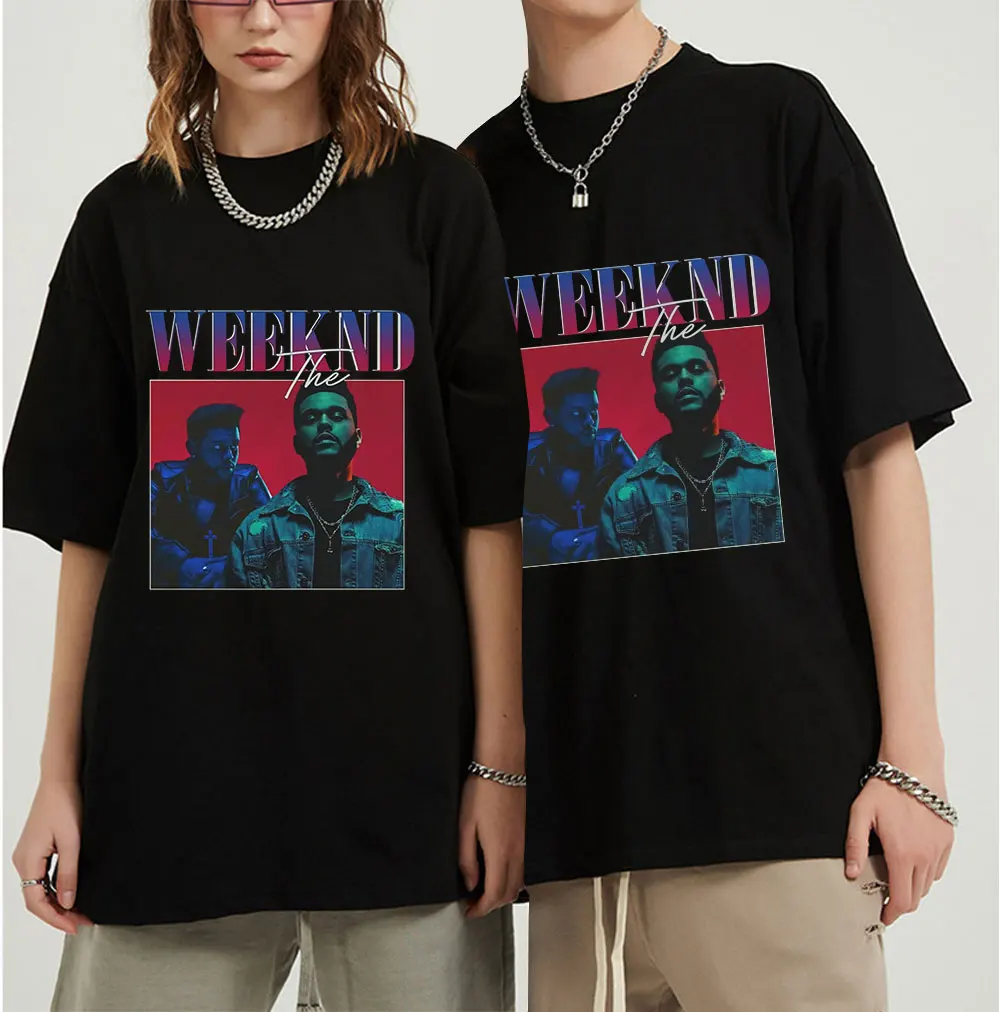 

The Weeknd 90s Vintage Unisex Oversize Black T Shirt Men Women T-shirts Short Sleeves Graphic Casual T-shirt Unisex Tee Shirt