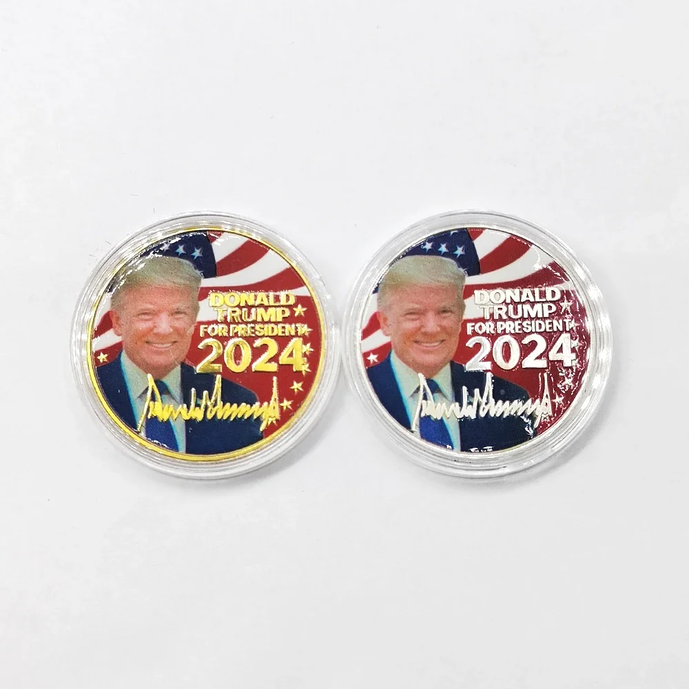 Золотая и серебряная монета Дональда Трампа