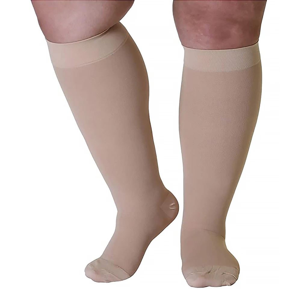 

Legbeauty 34-46mmHg Varicose Veins Medical Knee High Compression Socks Class 3 Closed Toe Graduated Pressure Stocking Plus Size
