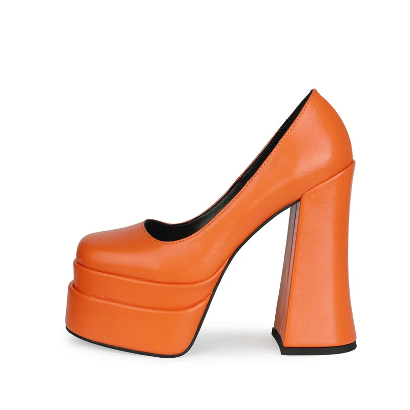 AOOAR Женские однотонные туфли на платформе с пряжкой и ремешком длиной 14 см