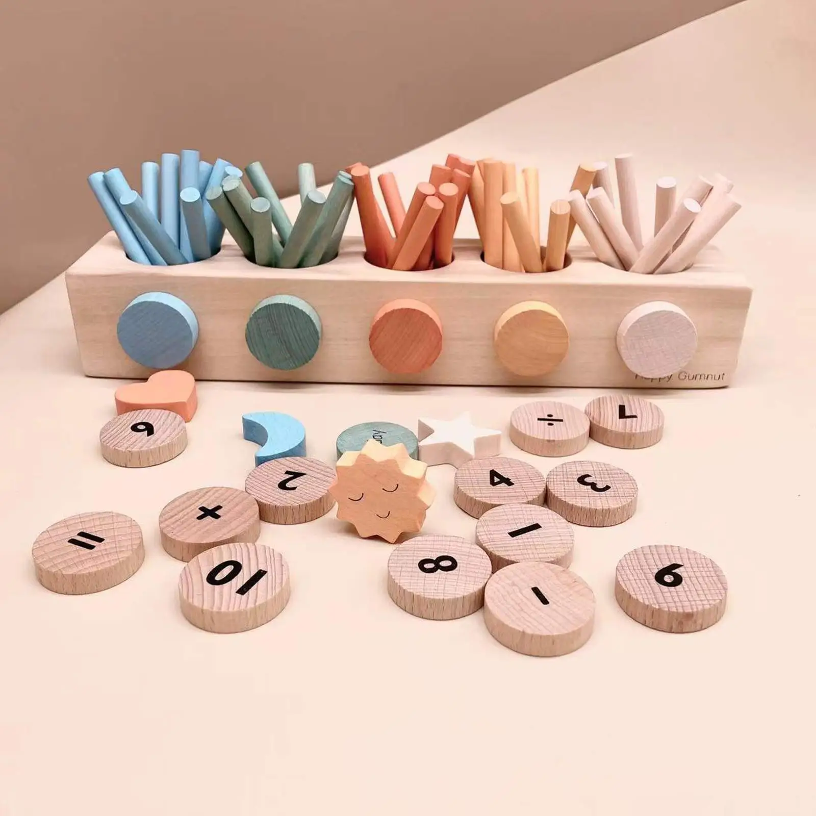 

Wood Color Sorter Sorting Number Game for Interective Sensory Math Blocks