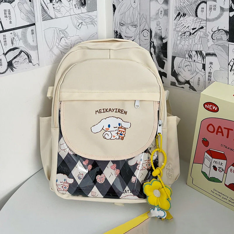 

Cinnamoroll Schoolbag New Japanese Cute Large-Capacity Backpack Junior High School Students Kawaii Anime Plush Toy Girl Gift