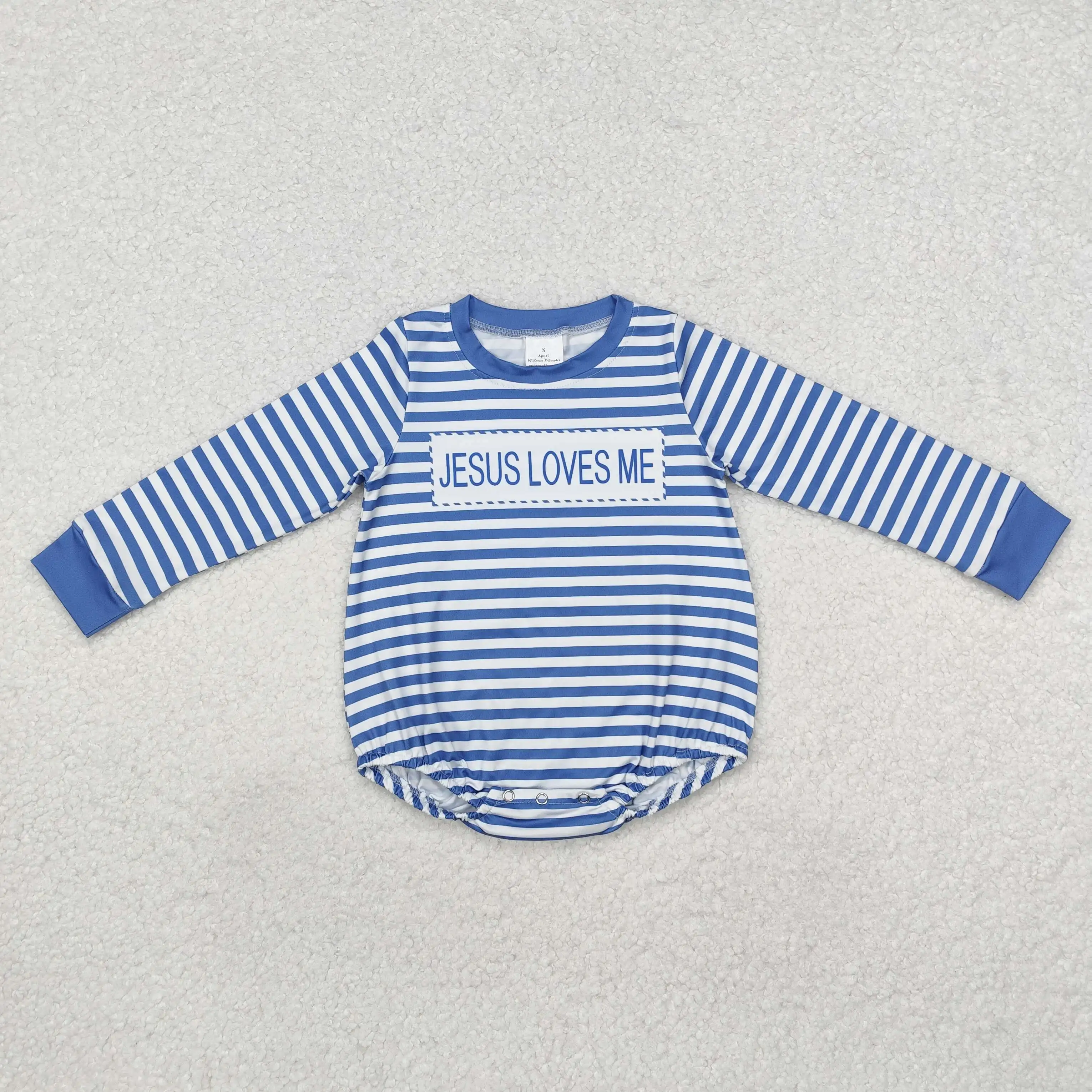 LR1556 Wholesale kids clothes boys striped blue long sleeve romper Summer Boutique baby boy