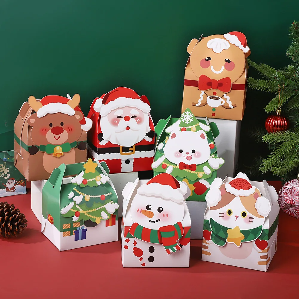 

Рождественские картонные коробки для конфет 1-20 шт.