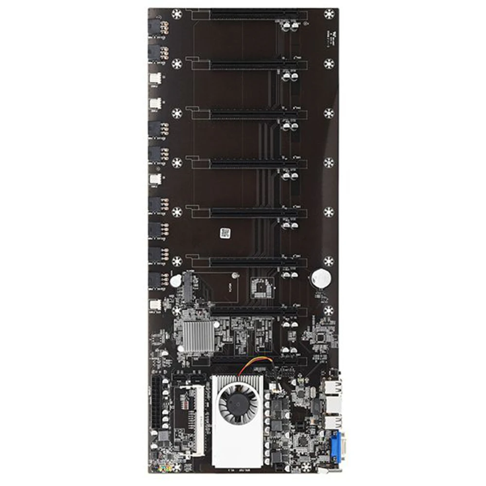 Mining Motherboard 8 GPU Bitcoin Crypto Ethereum with 8GB DDR3 128GB MSATA SSD 12X8Pin Power Cable(Black) |