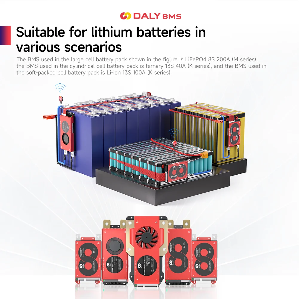 Фото Daly Smart BMS LiFePO4 4S 8S 16S 48В 150А 200А для LiFePO4 Li-Ion 18650 аккумуляторов для домашнего хранения энергии №3