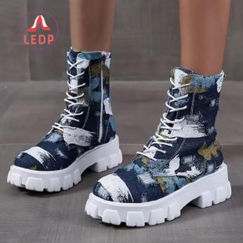 

Luxury Designer Platform Boots for Women Height Increasing Breathable High Top Canvas Sneakers Street Style Women Canvas Shoes