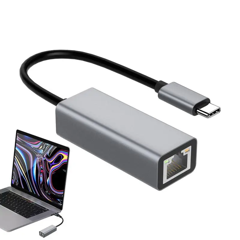 Фото Адаптер USB Type C Ethernet Сетевая карта USB Type-C к RJ45 100 Мбит/с Lan Интернет-кабель для MacBook PC Windows XP 7 8 10 LUX №1