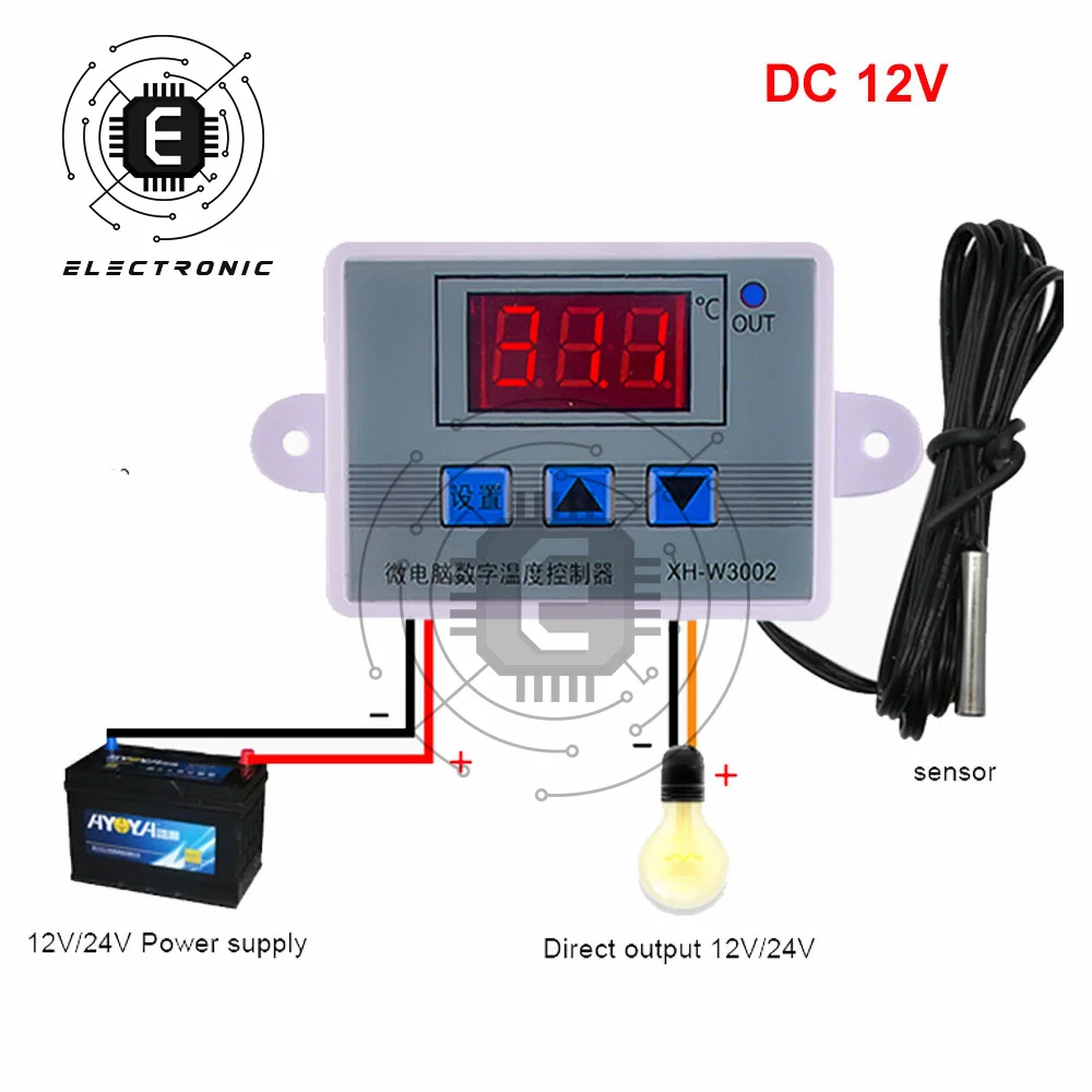 

W3002 DC 12 В 24 В AC 110 В 220 в профессиональный цифровой светодиодный регулятор температуры ler 10A регулятор термостата управление охлаждением нагрева