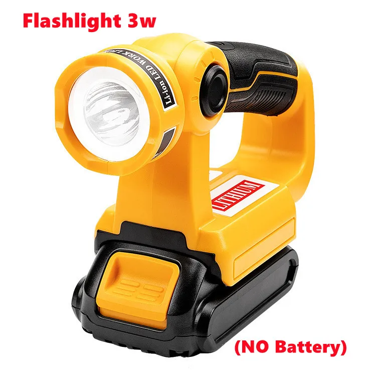 Фонарик LED для Dewalt DCB140 DCB200, 3Вт/12Вт, 20В, USB