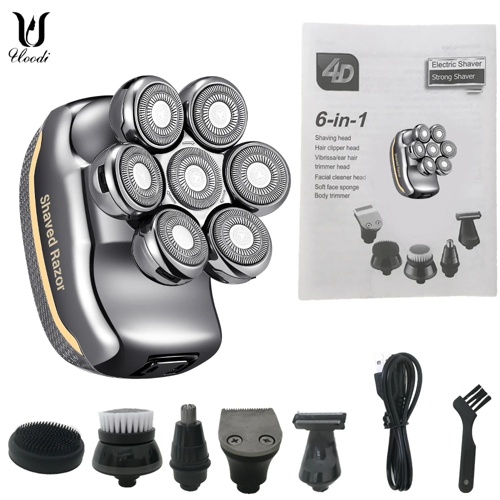 For Men Hair Trimmer Beard Razor Rechargeable Body Bald Shaving Machine