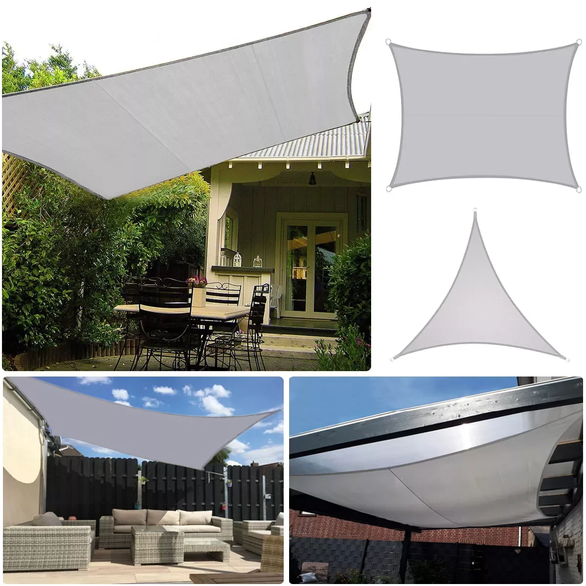 

NEW2023 3/4*5m 5*6m 6*8m UV Protection 70% Waterproof Oxford Cloth Outdoor Sun Sunscreen Shade Sails Net Canopies Yard Garden En
