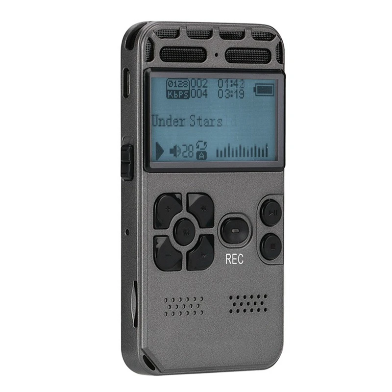 

Digital Voice Recorder Voice Activated Mp3 Player Music Player Card One-Button Record Noise Reduction Dictaphone 8GB
