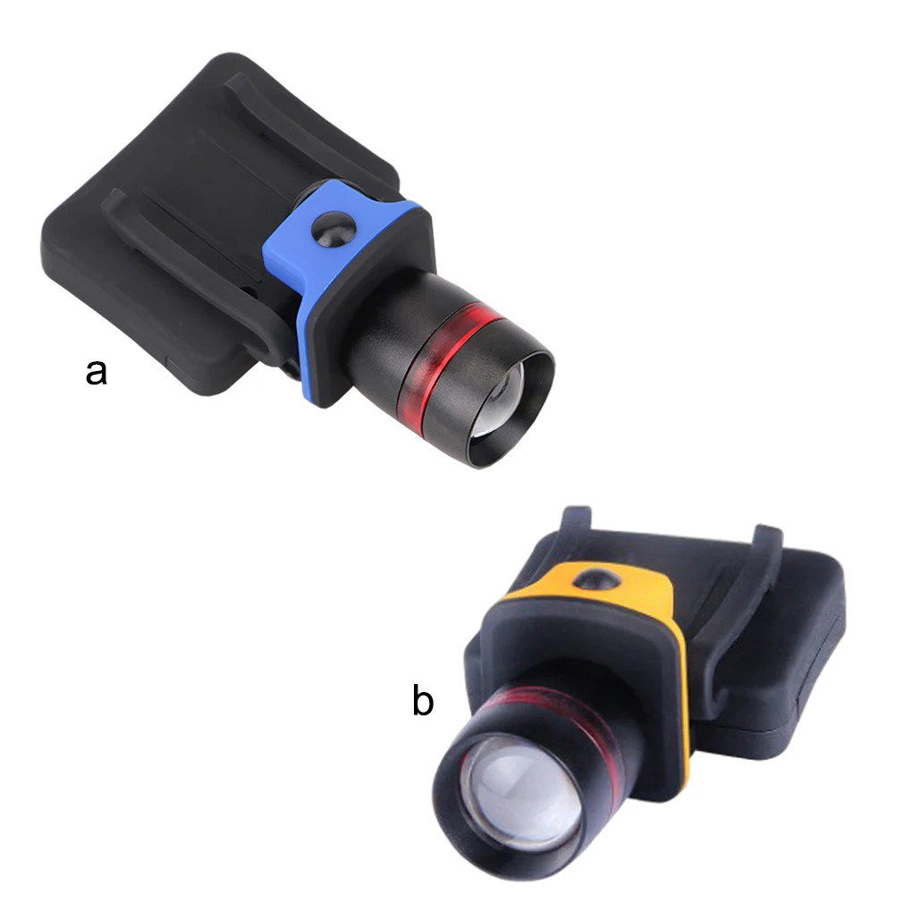 

Clip-on Headlamp Portable Adjustable Head Torch Hiking Running Flashlight 3 Modes Battery Operated Headlight Blue