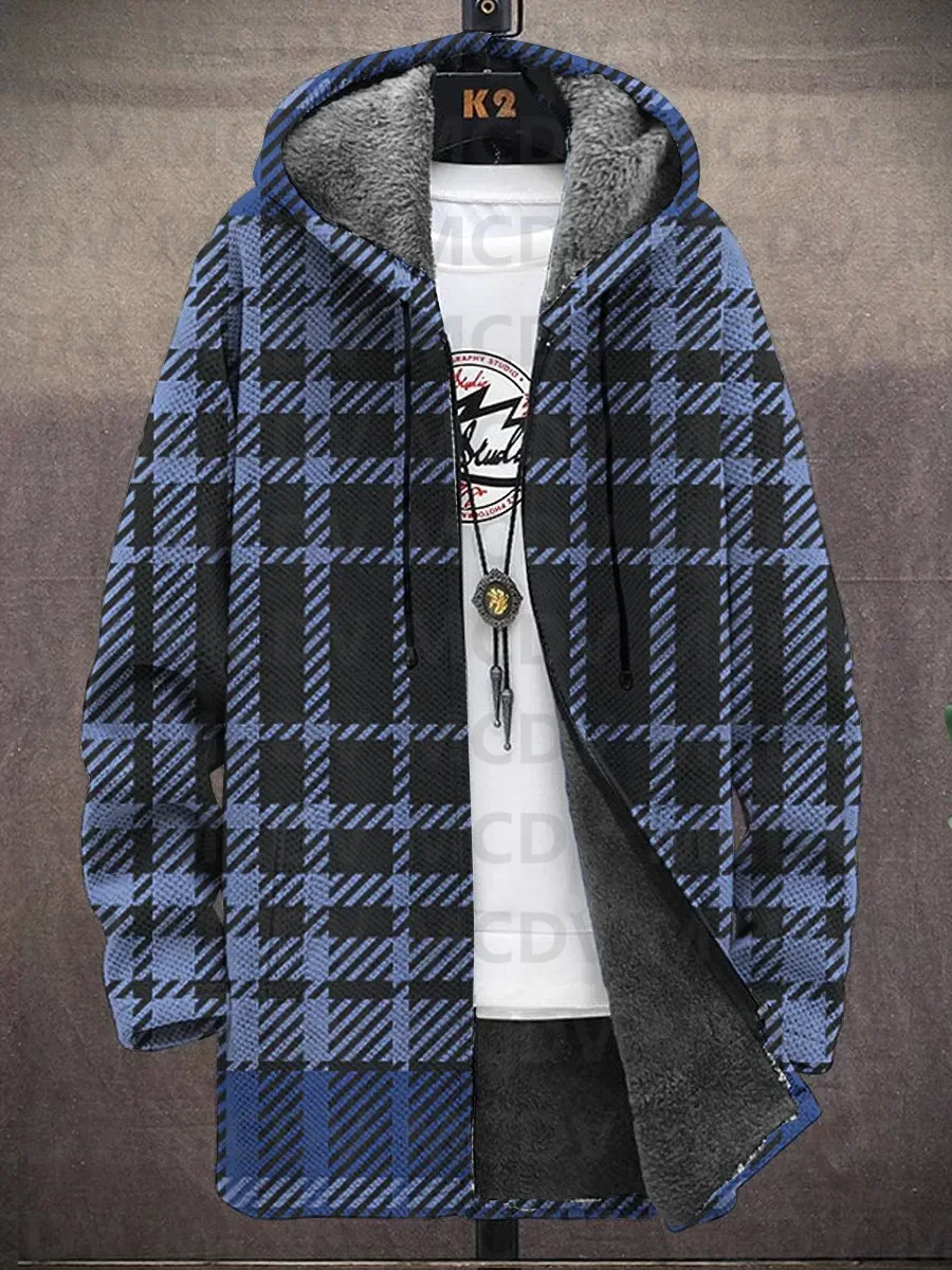 Мужской флисовый кардиган с капюшоном и двумя карманами