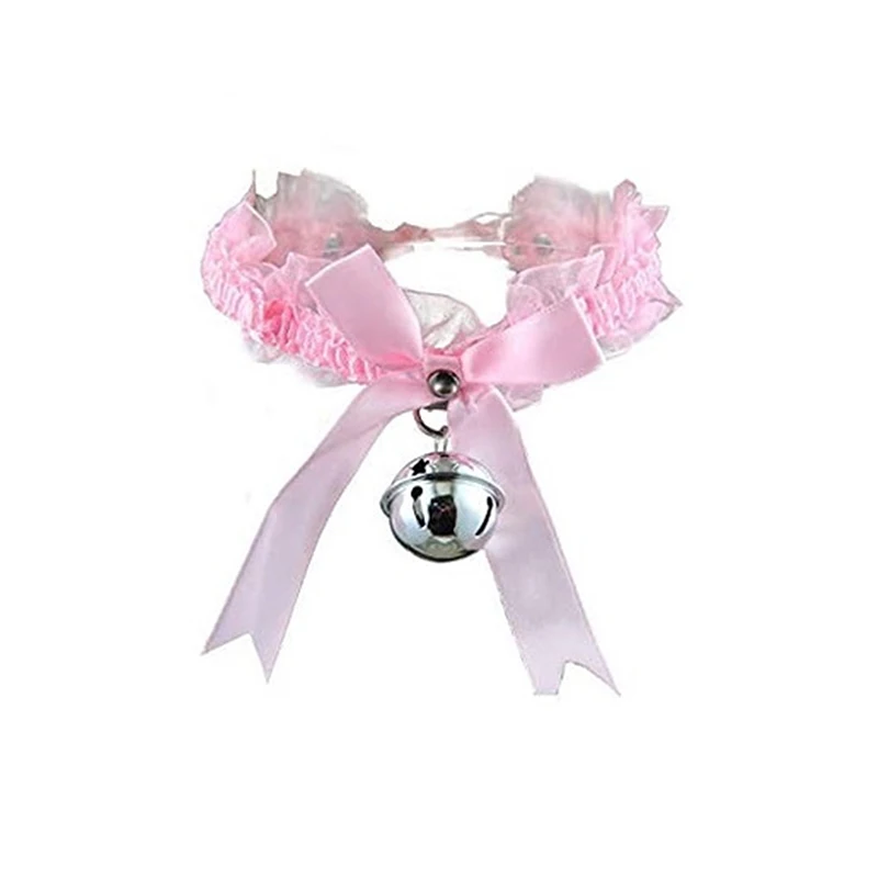 Новый Регулируемый кружевной чокер с колокольчиком милый женский ошейник