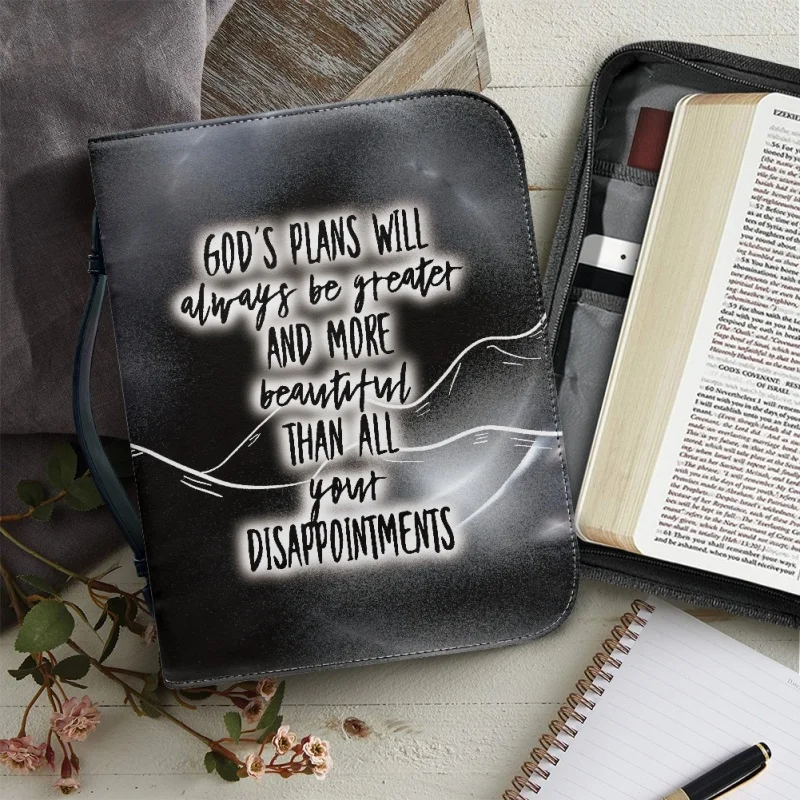 2023 Luxury PU Leather Bible Bag Cover Case Handbag For Women Storage Bags Study Book Holy Boxes Zippered Handle Paquete Bíblico