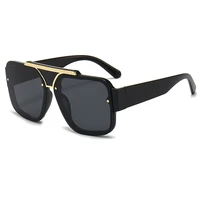 2022 vintage big black frame square sunglasses women fashion gradient luxury brand designer trend travel sun glasses for female